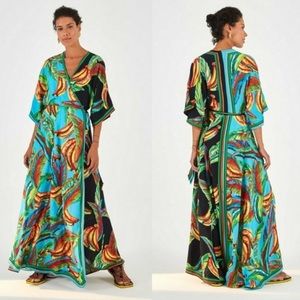Farm Rio Mixed Banana Wrap Maxi Dress